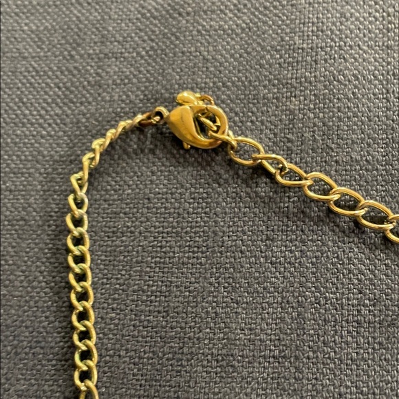 Statement piece Gold and Red Teardrop Necklace Fun wear - Picture 3 of 6